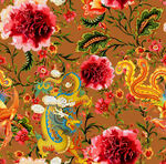 复古花卉锦纹图案设计
