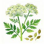 蛇床子矢量插画素材