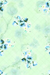 淡绿色底蓝花水彩图案