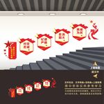 消防救援队楼梯间楼道文化墙