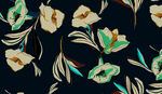 黑色底花卉植物图案设计