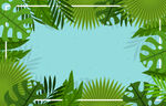 热带植物边框背景图