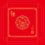 红色中式传统瑞兽图案