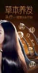 草本养发秀发乌黑亮丽头疗海报