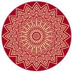 圆形红色古典传统花纹