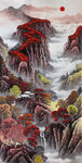 竖幅山水画