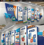 大气蓝色企业文化墙