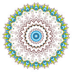 圆形蓝绿装饰花纹