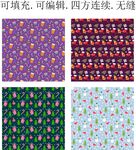 卡通圣诞节图案  圣诞树 雪人