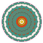 圆形彩色波点数码印花