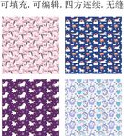 卡通小马 独角兽 马年图案 