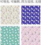 卡通小马 独角兽 马年图案 