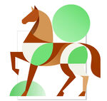 几何风格抽象马图案设计 马年