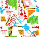 报纸碎片拼贴艺术画面