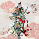 关羽古风形象插画