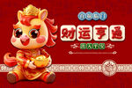可爱吉祥物马年财运亨通