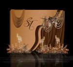 焦糖色棕色系婚礼迎宾区装饰