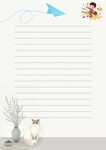 卡通装饰的简约信纸