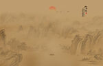 古风山水画背景画
