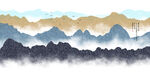 抽象水墨群山