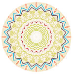 多彩圆形曼陀罗花纹图案