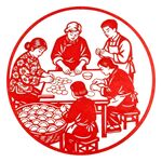 中华美食包饺子矢量设计