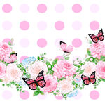 粉色花卉蝴蝶浪漫背景图