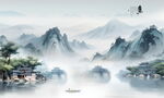 山水意境中国风水墨画