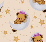 小熊坐月牙星星可爱图案