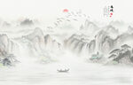 新中式水墨山水画