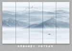 新中式水墨山水画背景墙