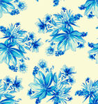 蓝白花卉图案背景纹理