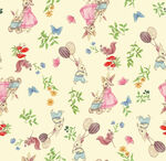 童趣花卉卡通图案背景