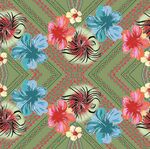 多彩花卉几何图案背景