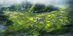 俯瞰翠绿乡村田园美景