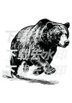 矢量手绘线描黑熊图