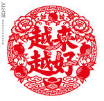 圆形剪纸越来越好窗花新年静电贴