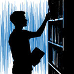 男子图书馆取书剪影