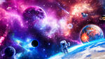 梦幻星球外太空宇宙星空航天背景