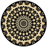 圆形金色花纹图案