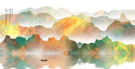 抽象水墨山水画