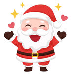 圣诞老人开心大笑冬季圣诞节插画