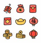 春节喜庆元素图标集合