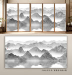 抽象山水水墨画