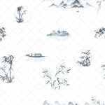 中式水墨山水植物图案