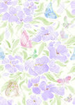 淡紫色花卉蝴蝶水彩图案
