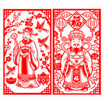 传统剪纸财神爷图案