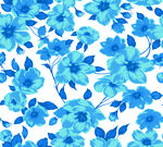 蓝色花卉图案背景