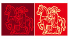 马年财神矢量图