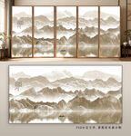 中式山水意境屏风装饰画
